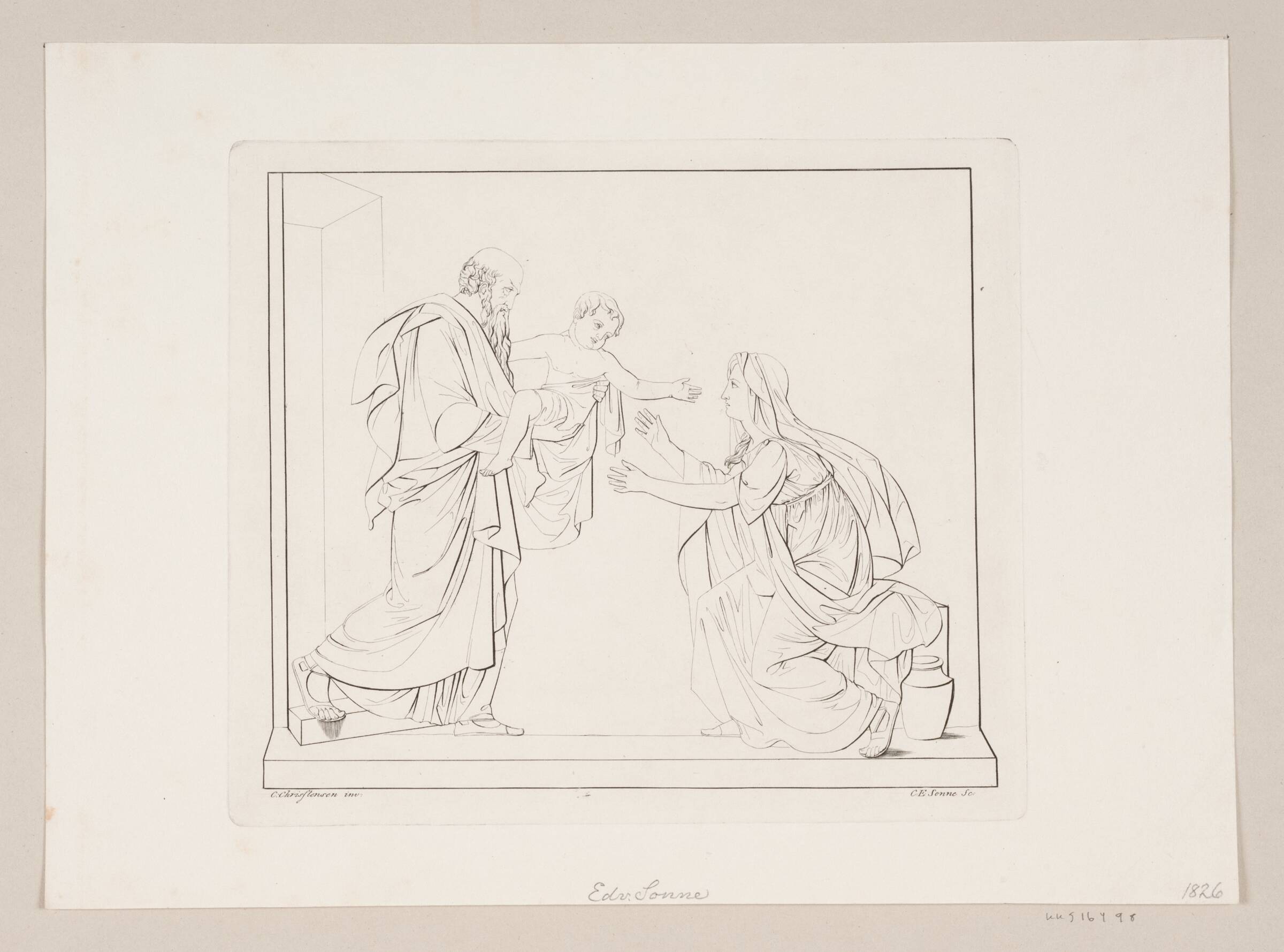 Elias opvækker enkens søn, Edvard Sonne, 1827
