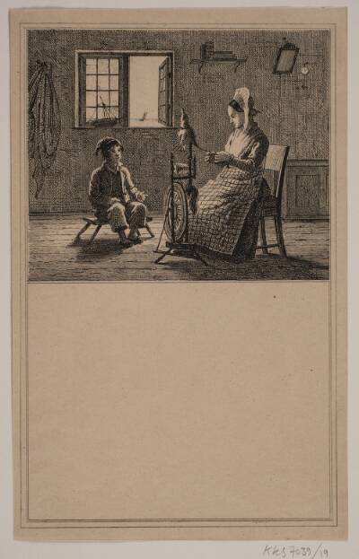 Moder og søn. Nr. 18 i Chr. Winther og M. Rørbye, "25 Billeder for små børn"