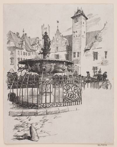 Illustration til "Den 11. juni" (Springvandet paa Gammelt Torv)
