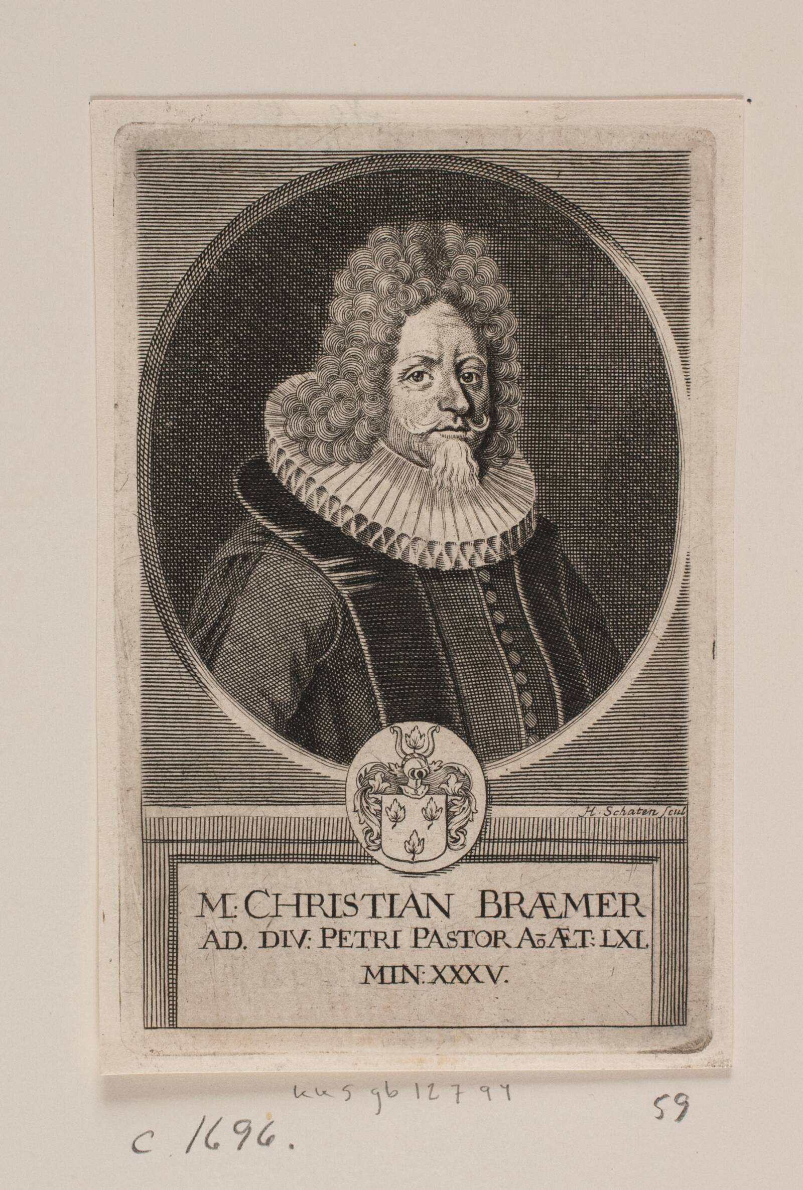 Christian Bræmer, Hubert Schaten, 1694-1698