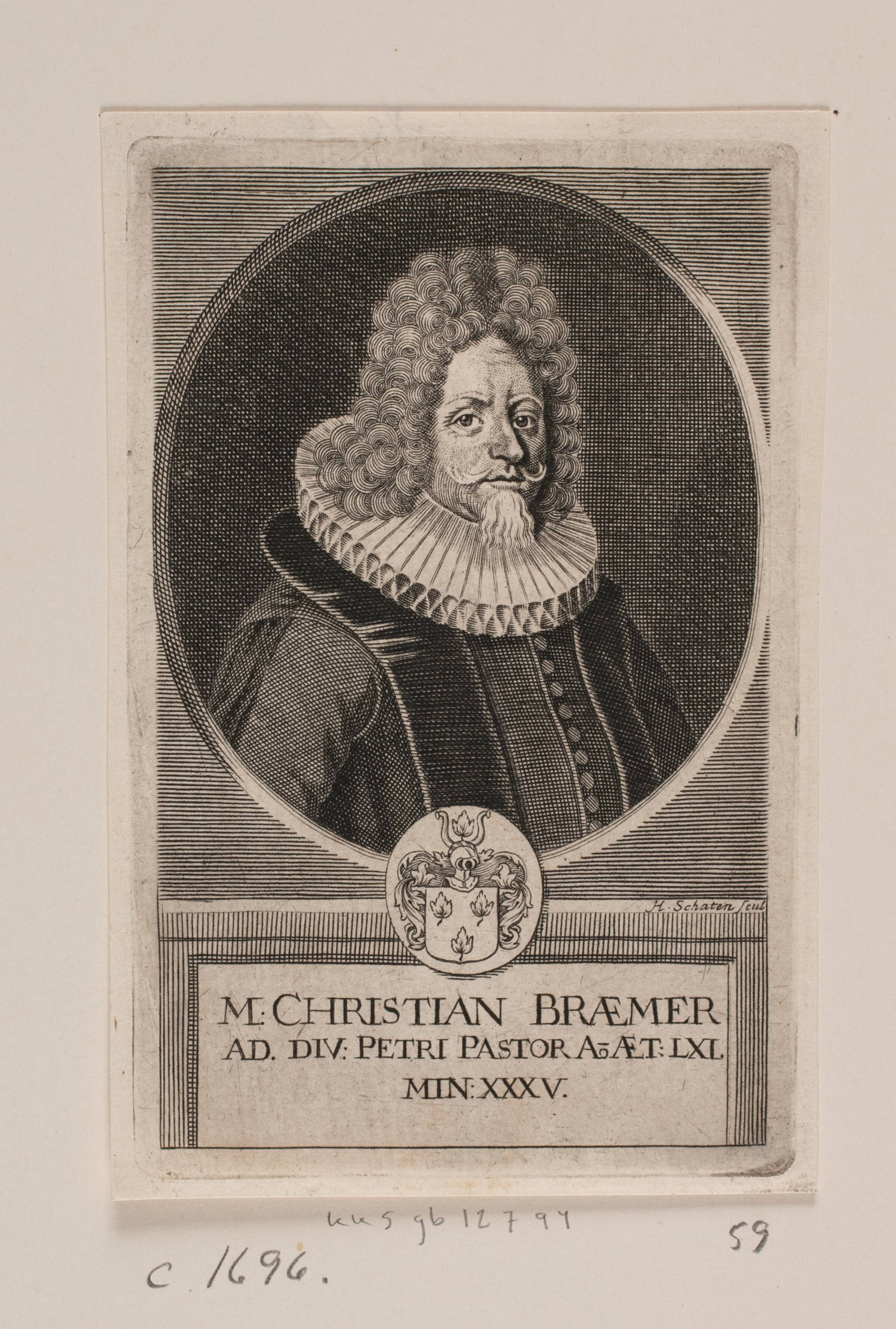 Christian Bræmer, Hubert Schaten, 1694-1698