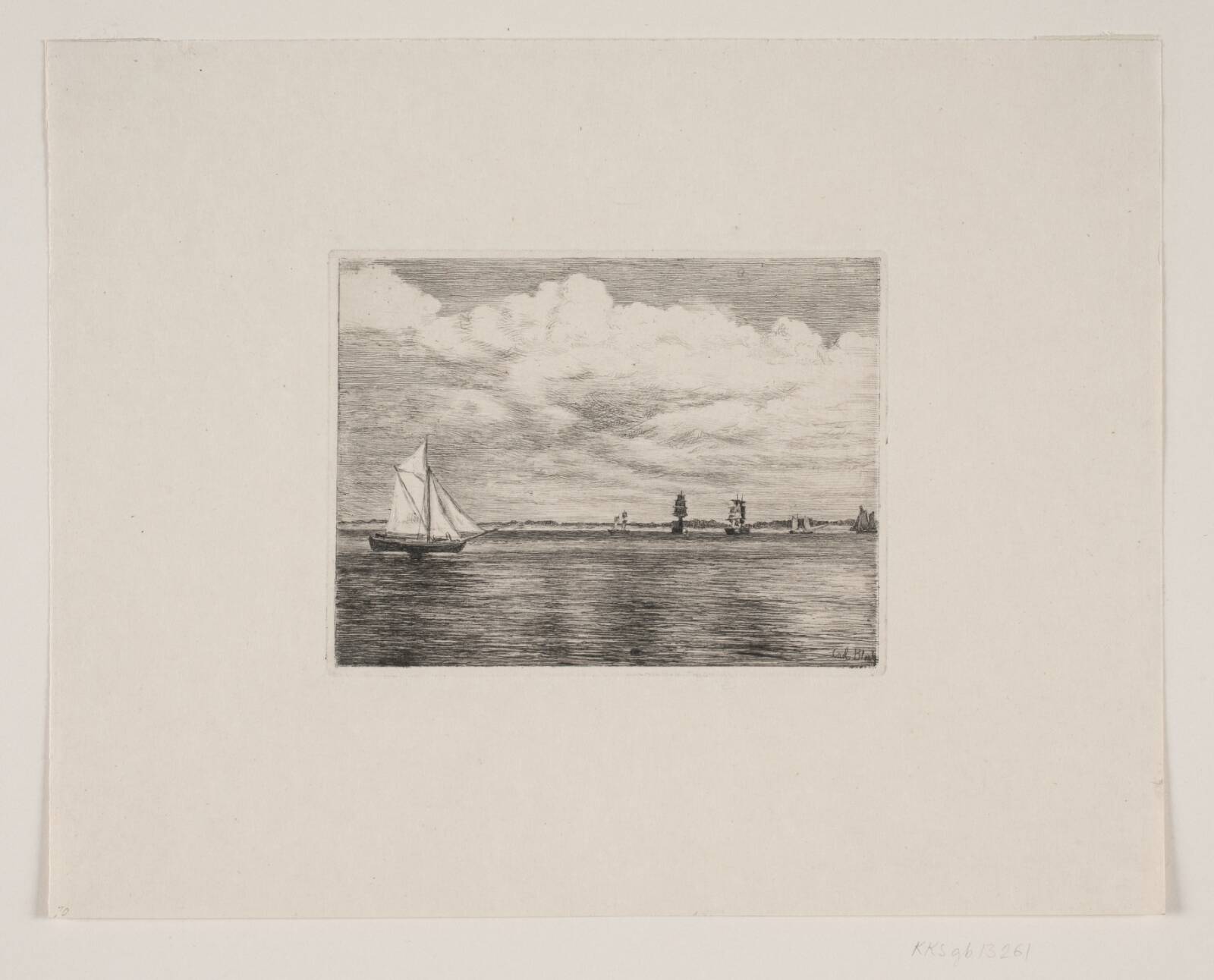 Søstykke. Skyet luft, Carl Bloch, 1886