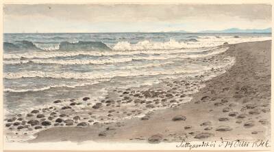 Strandbred med udsigt over Kattegat mod Kullen.