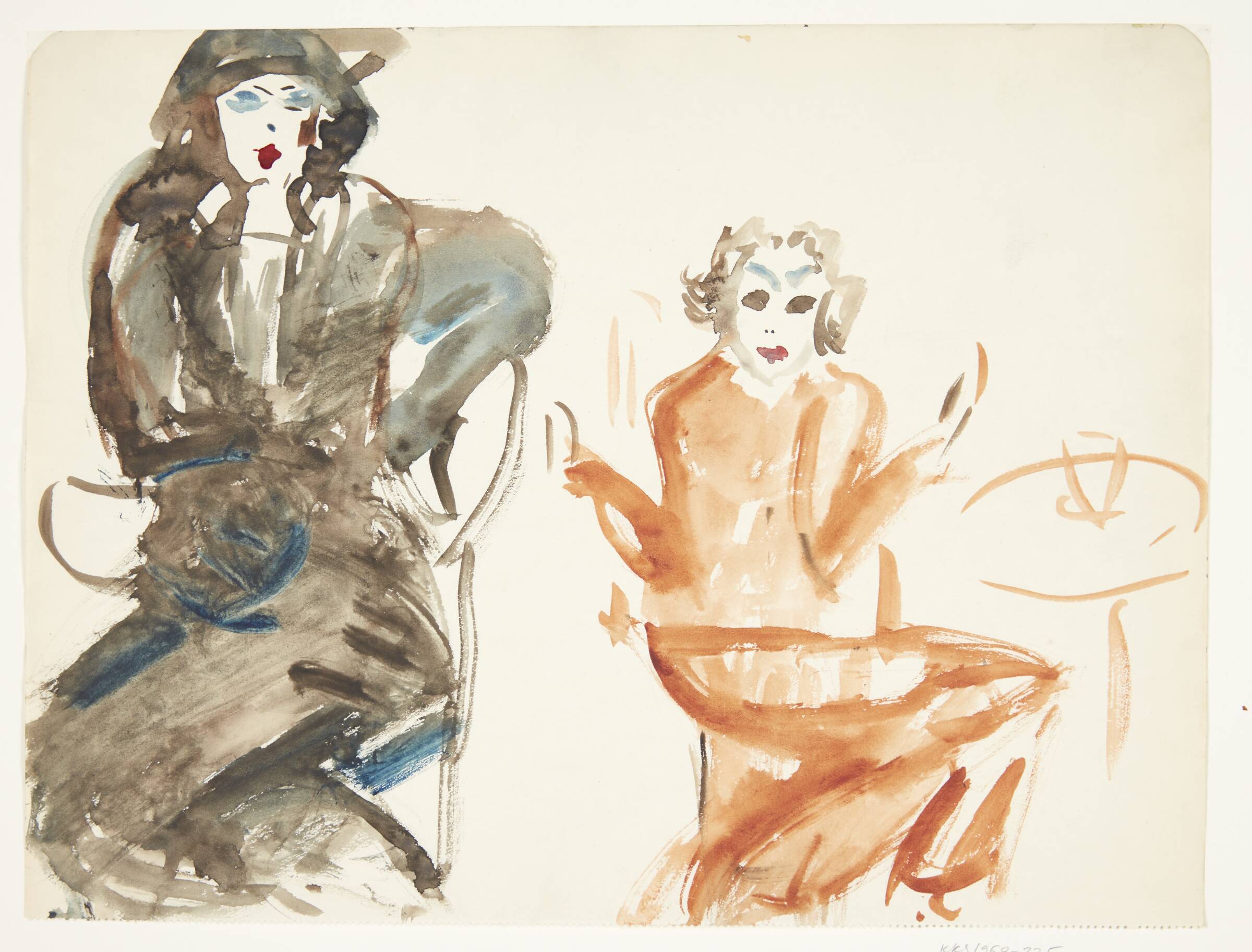 To siddende damer, Ebba Carstensen, 1900-1967