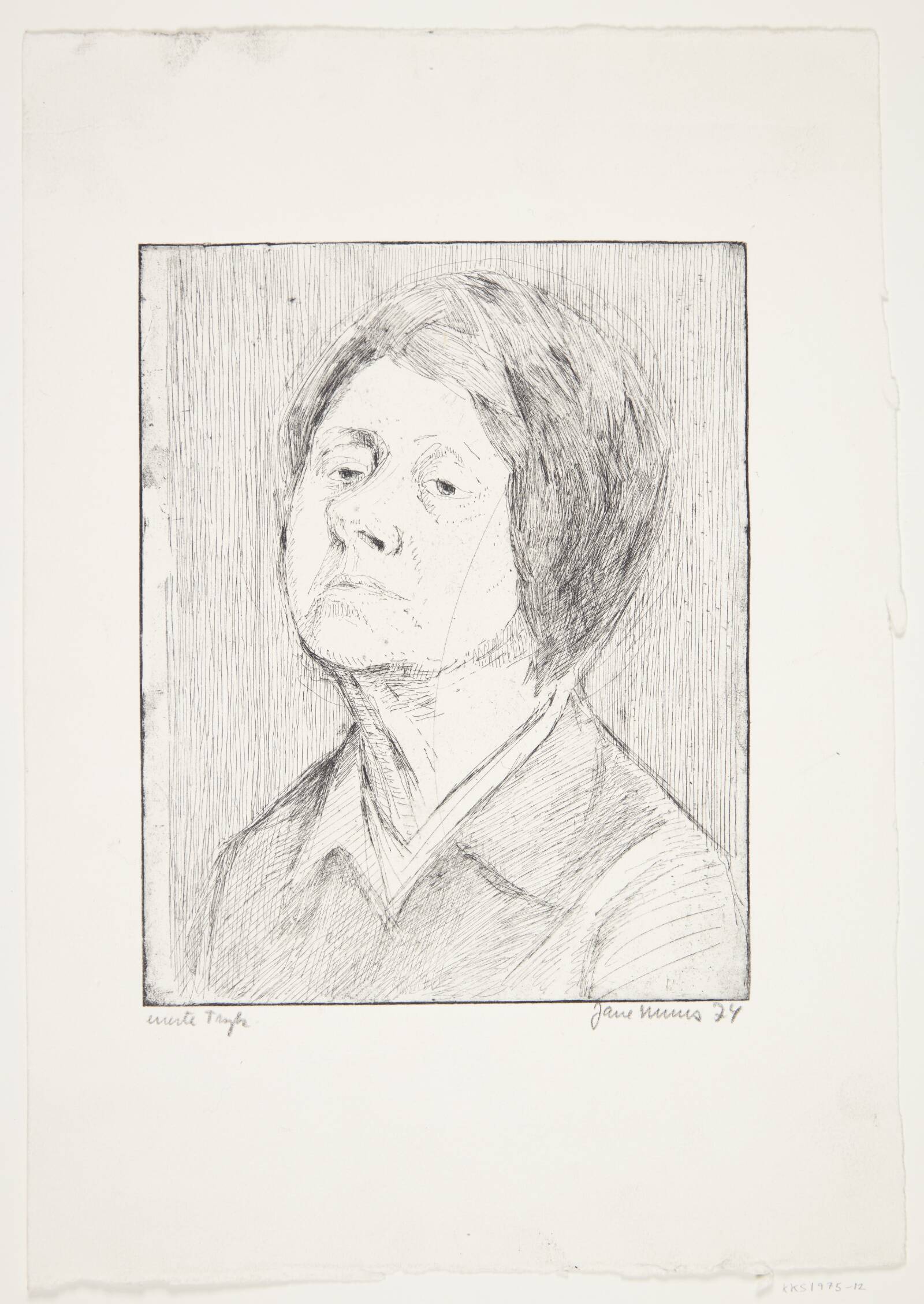 Portræt af ældre kvinde, Jane Muus, 1974