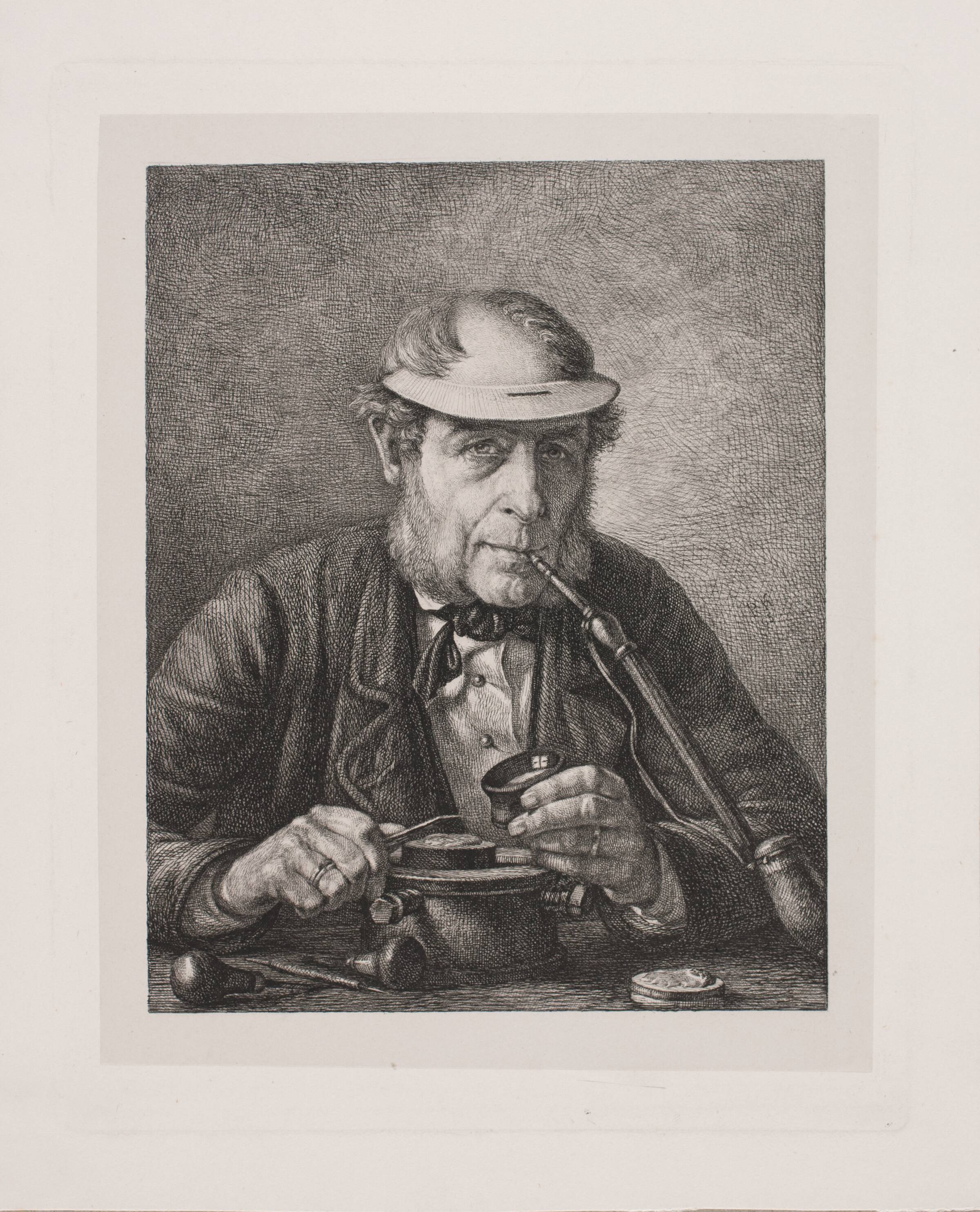 Portræt af kunstnerens far, medaillør F.C. Krohn, Pietro Købke Krohn, 1865