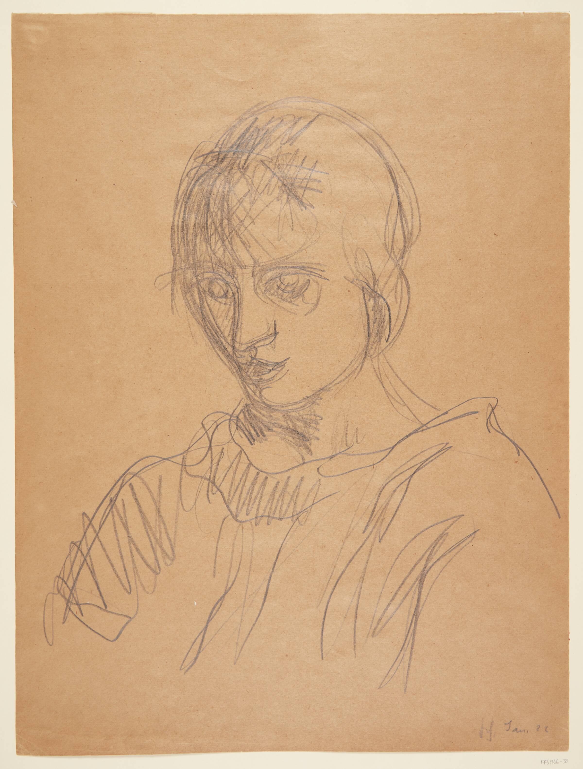 Portræt af kunstnerens kone, Besse Giersing, Харальд Гирсинг, 1922