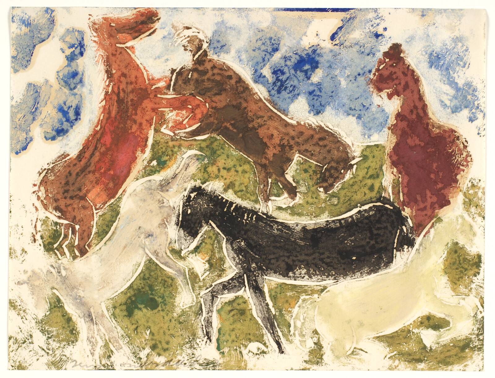 Komposition med heste, Jens Søndergaard, 1932