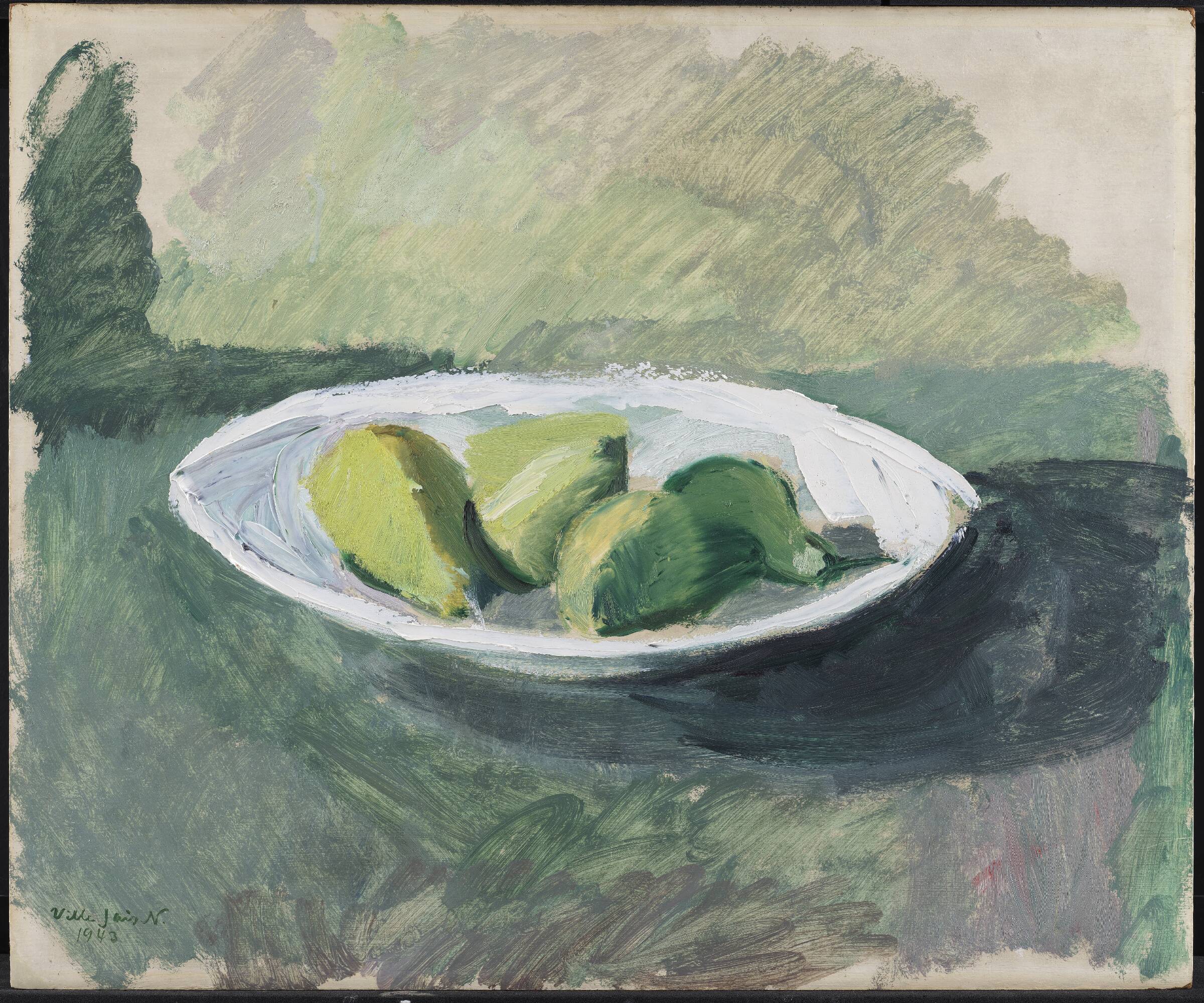 Nature morte med frugtfad, Nielsen, Ville Jais, 1943