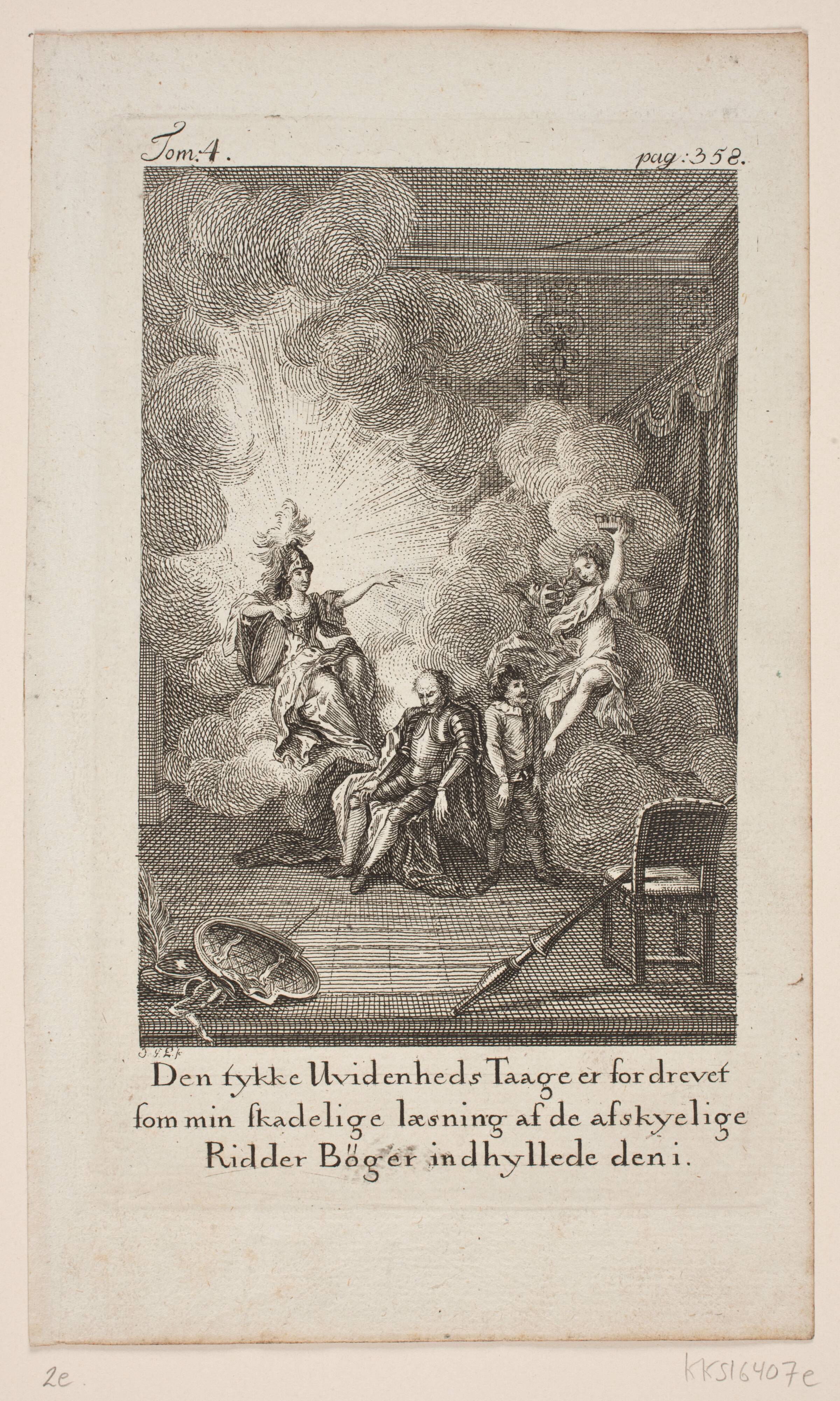 Illustration til Cervantes "Don Quijote", bind 4, p. 358, J.G. Preisler, 1776-1777