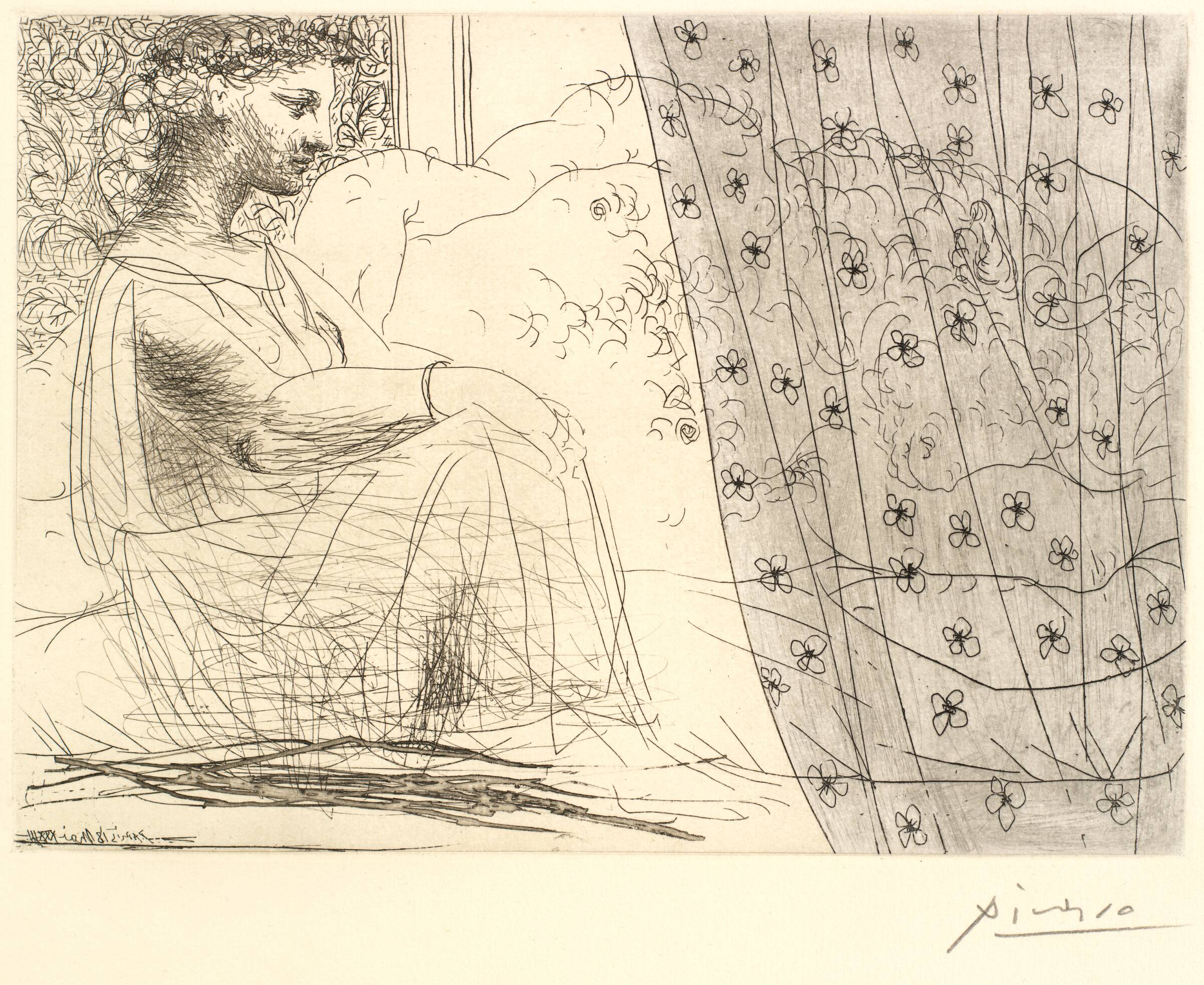 Marie-Thérèse, en vestal, veillant le minotaure endormi, Pablo Picasso, 1933