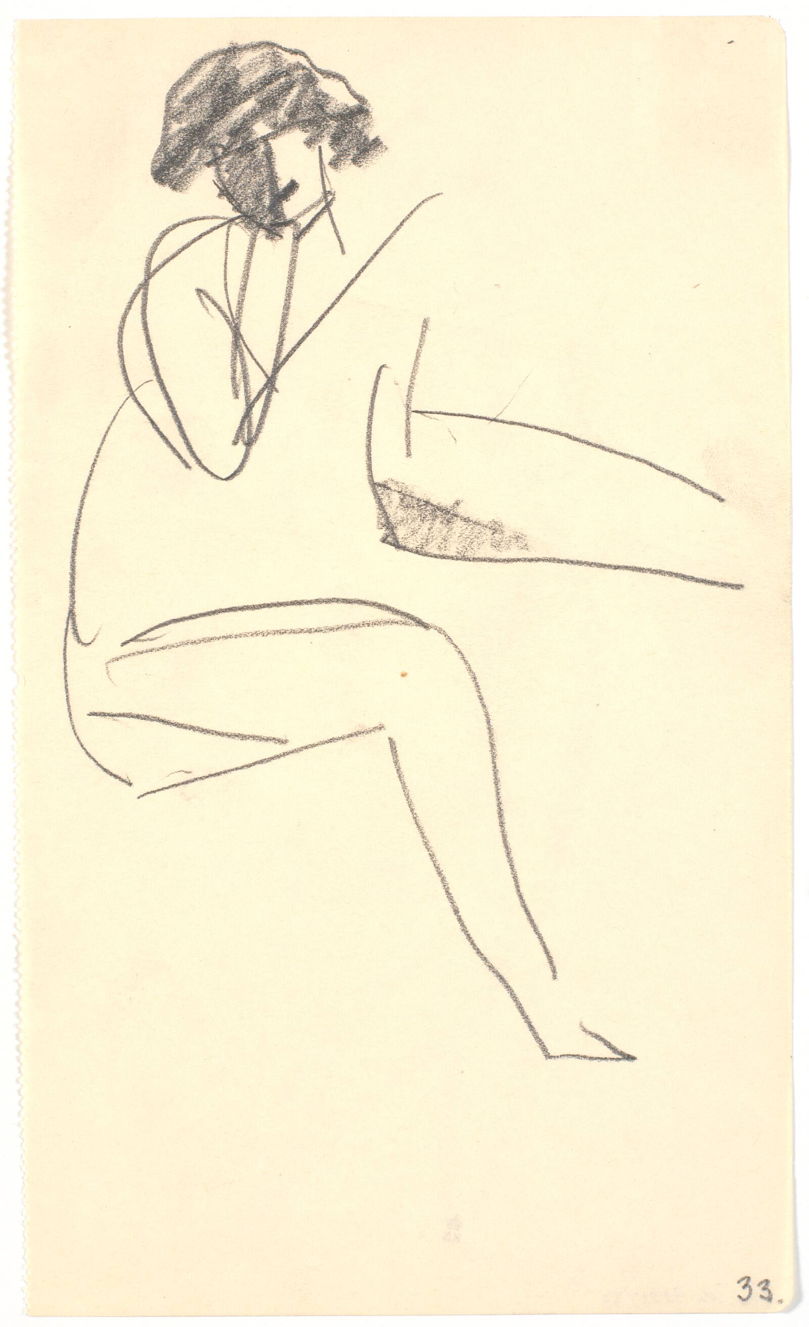 Siddende model, Isakson, Karl, 1914-1915