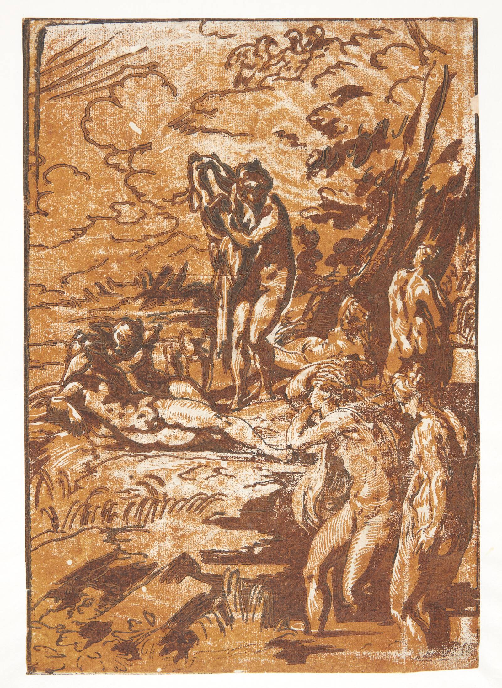 Badende nymfer, Ugo da Carpi, 1600-1610