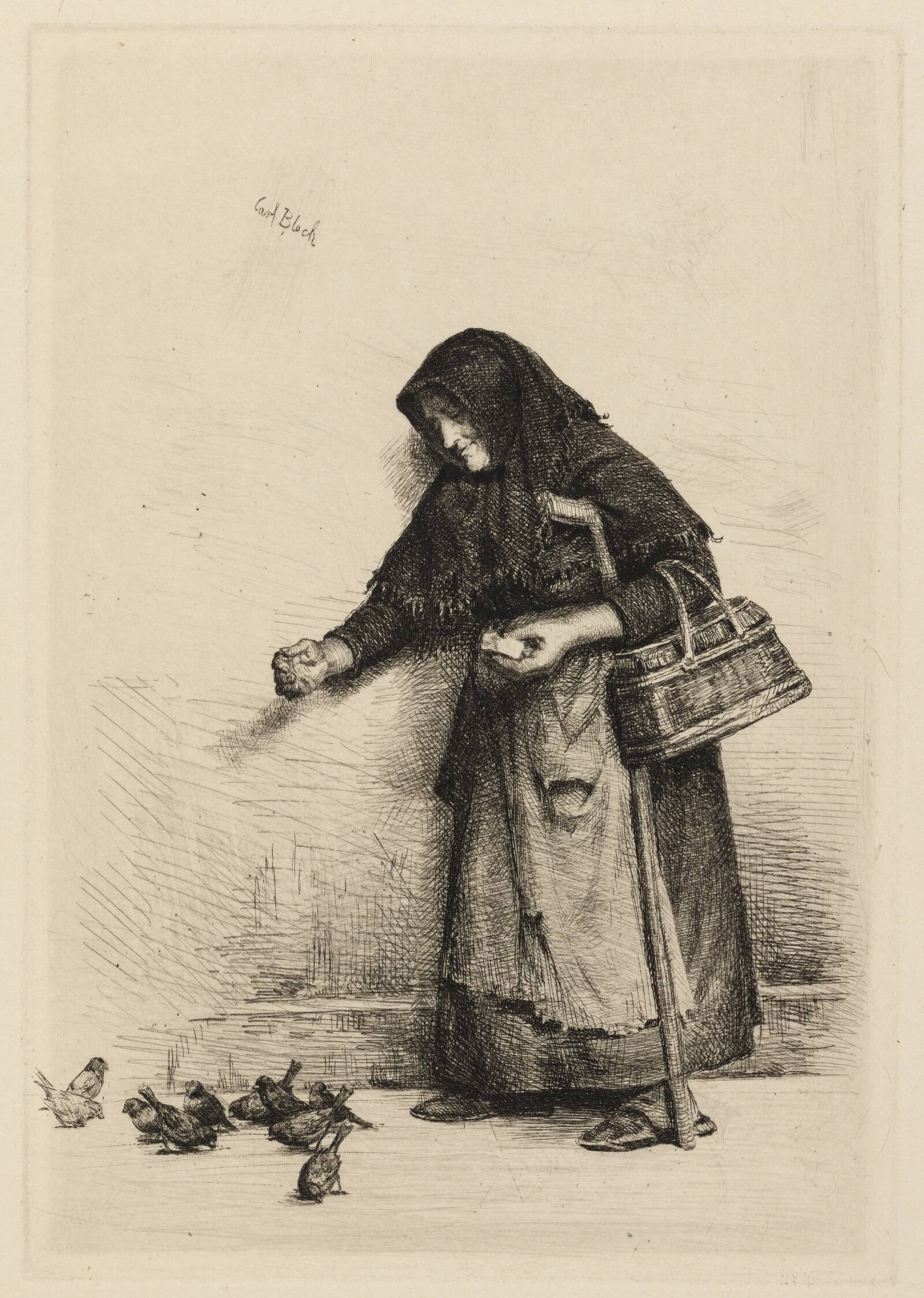 Konen med spurvene, Carl Bloch, 1886