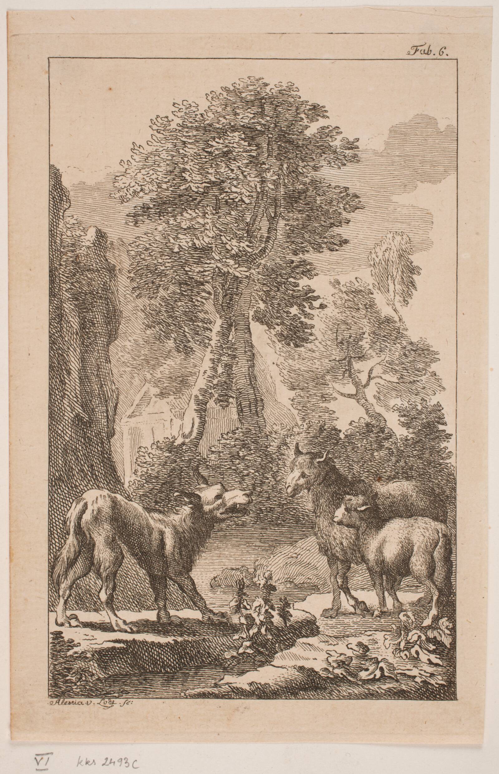 Ulven, Faaret og Lammet, Alexia de Lode, 1760