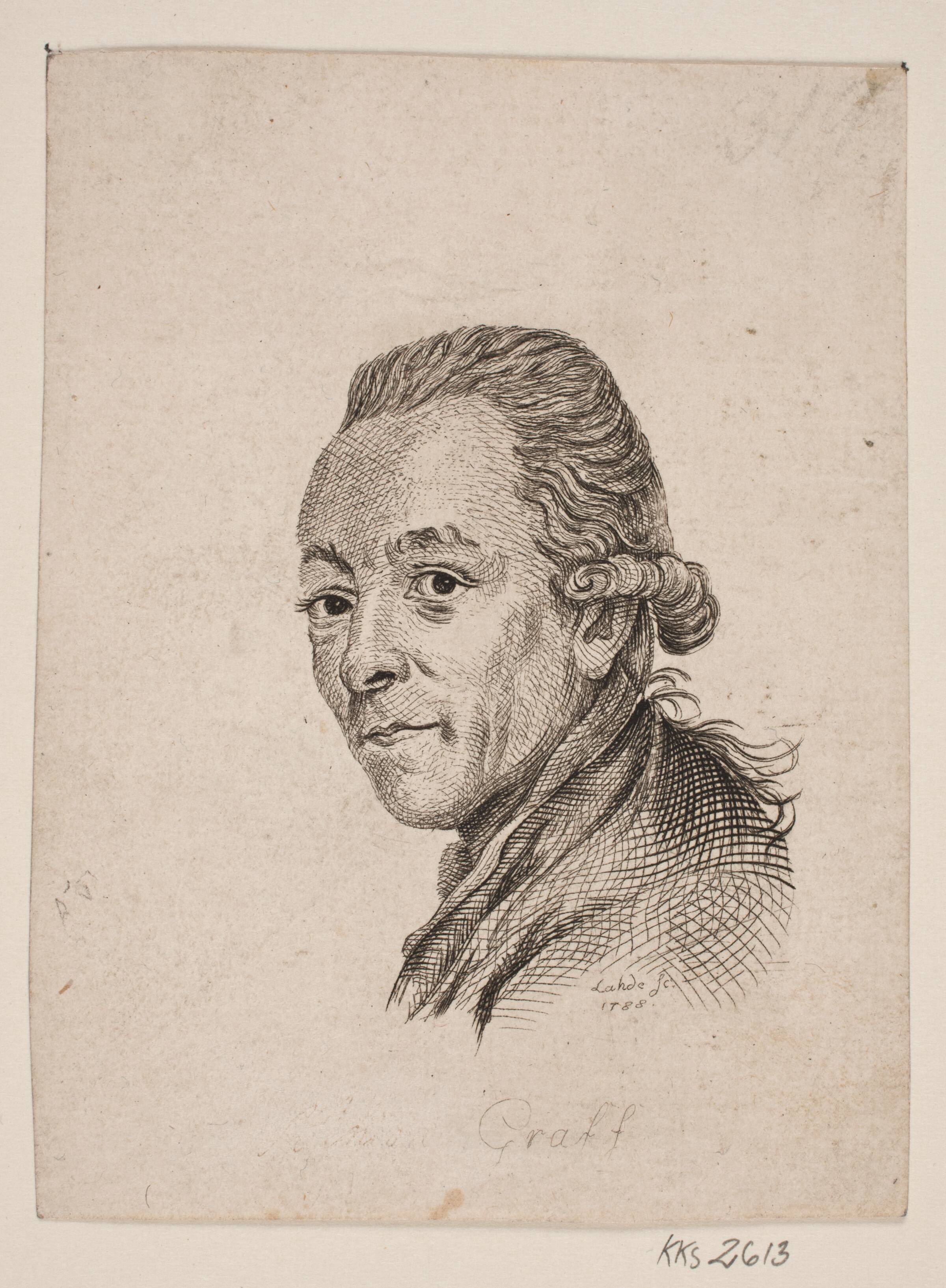 Portræt af maleren A. Graff, Gerhard Ludvig Lahde, 1788