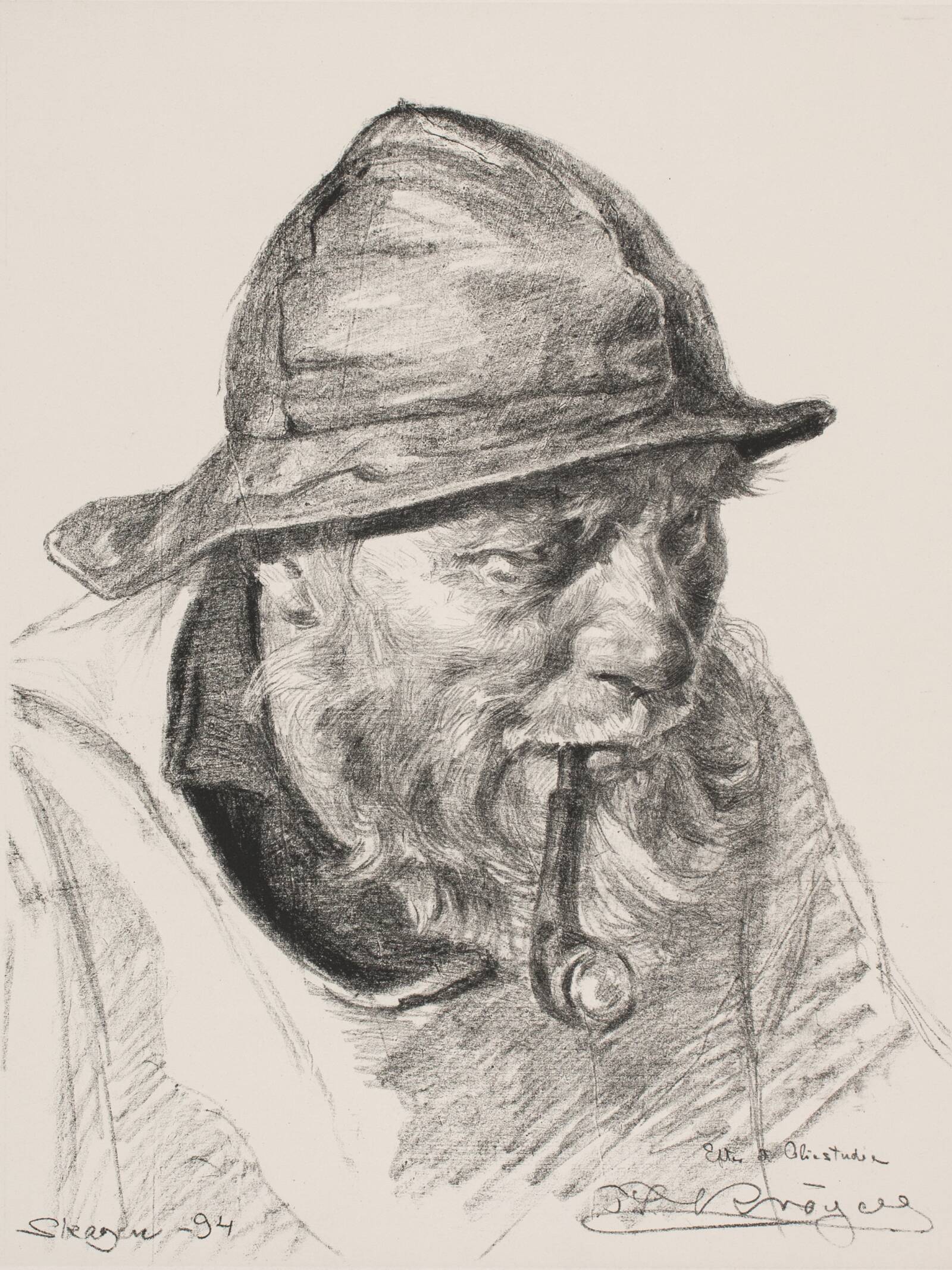 Hoved af en skagensfisker, P.S. Krøyer, 1894