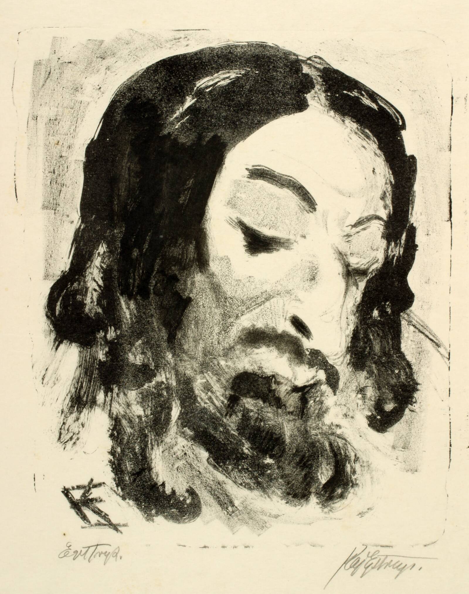 Kristushoved, 3/4 profil mod højre, Kaj Ejstrup, 1929