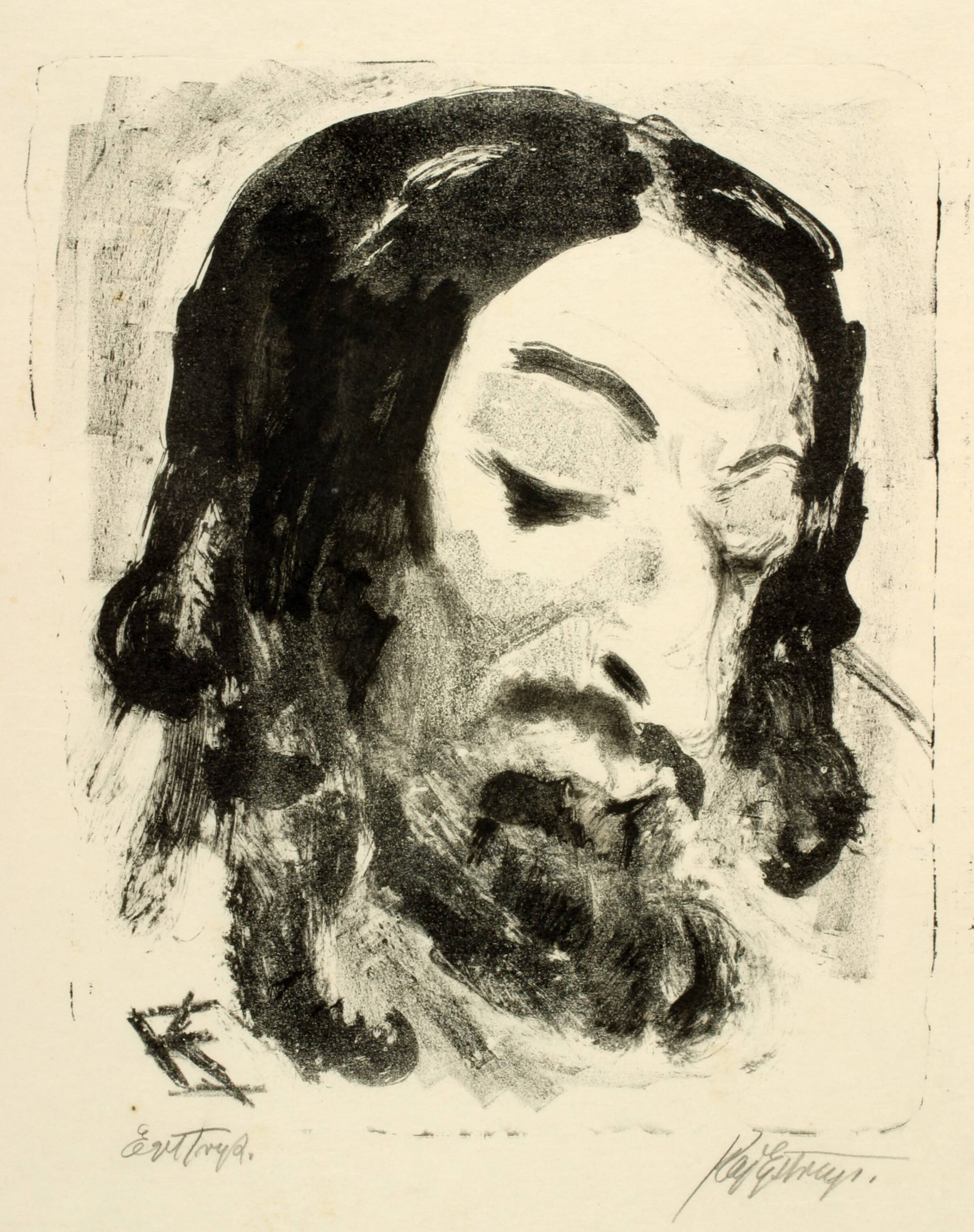 Kristushoved, 3/4 profil mod højre, Kaj Ejstrup, 1929