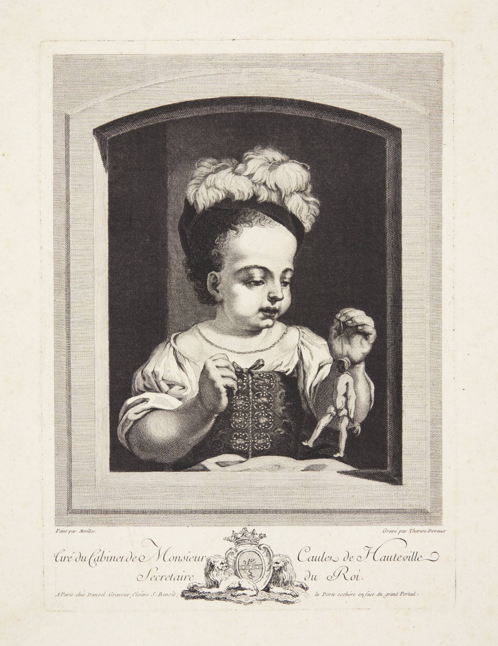 Pige med dukke i et vindue, Thérèse Devaux, 1750-1799