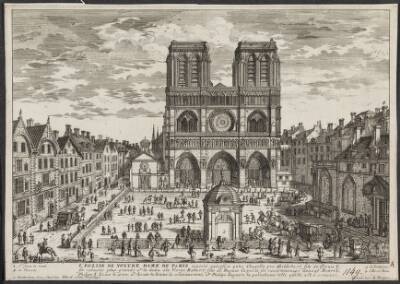 Prospekt af Notre-Dame i Paris (L'Eglise de Nostre Dame de Paris...)