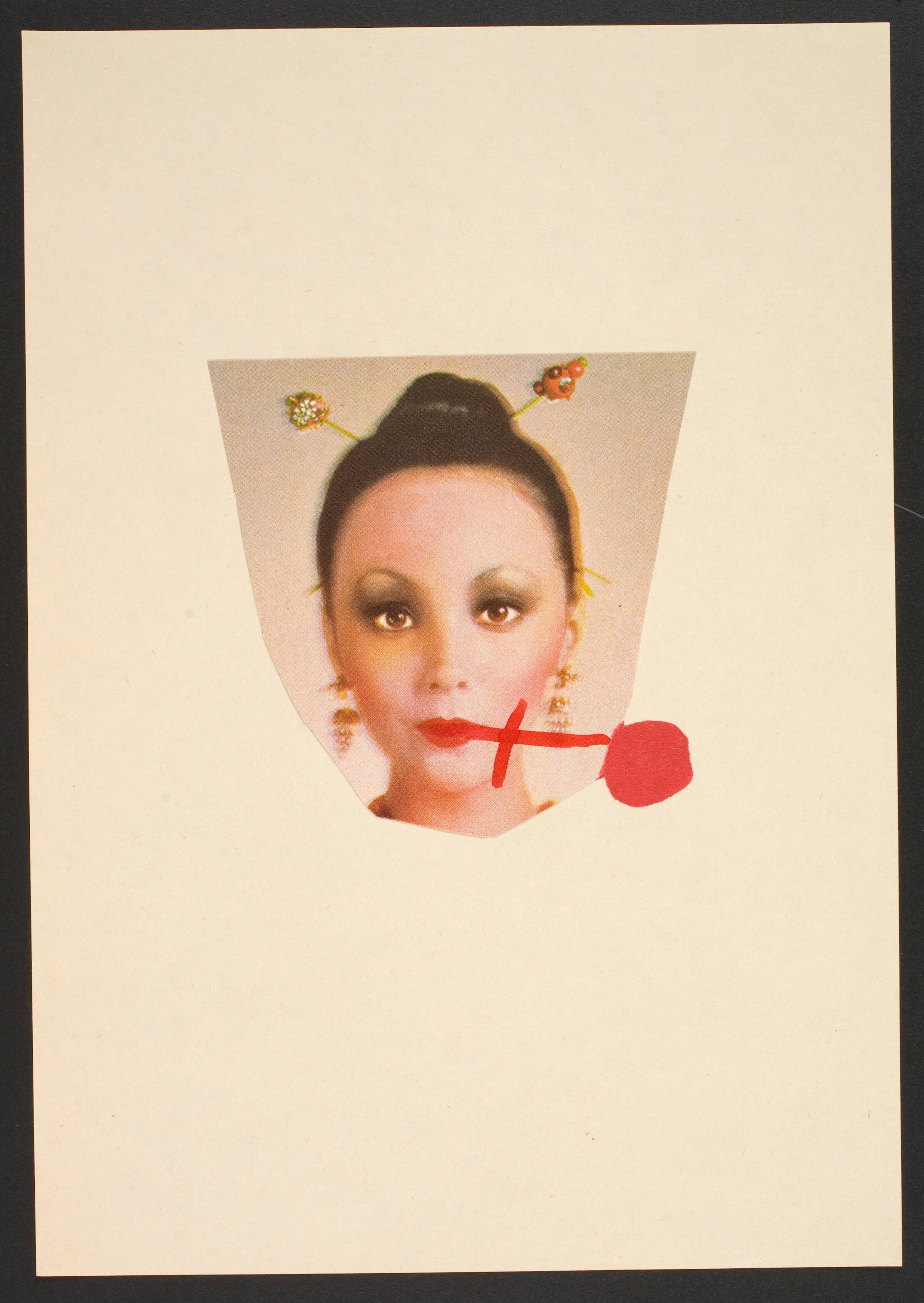Udklip på papir med kvindetegnet, Lene Adler Petersen, 1974