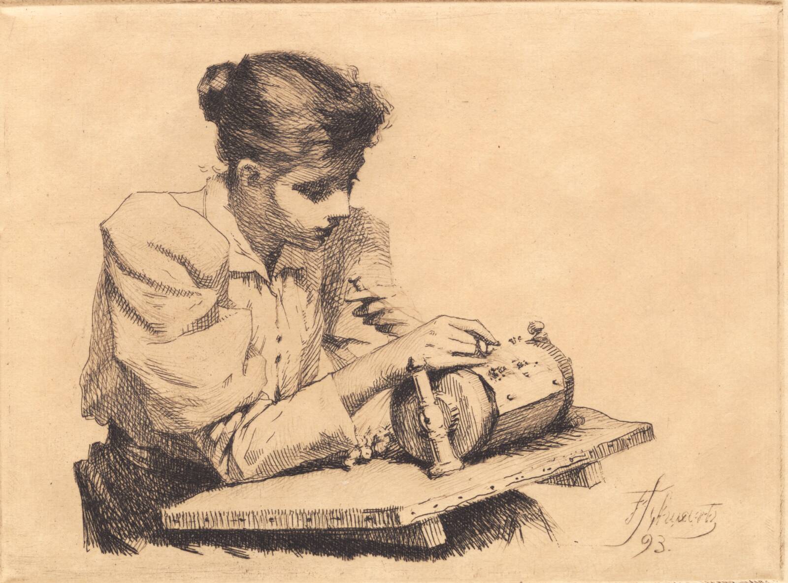 Kniplersken, Frans Schwartz, 1893