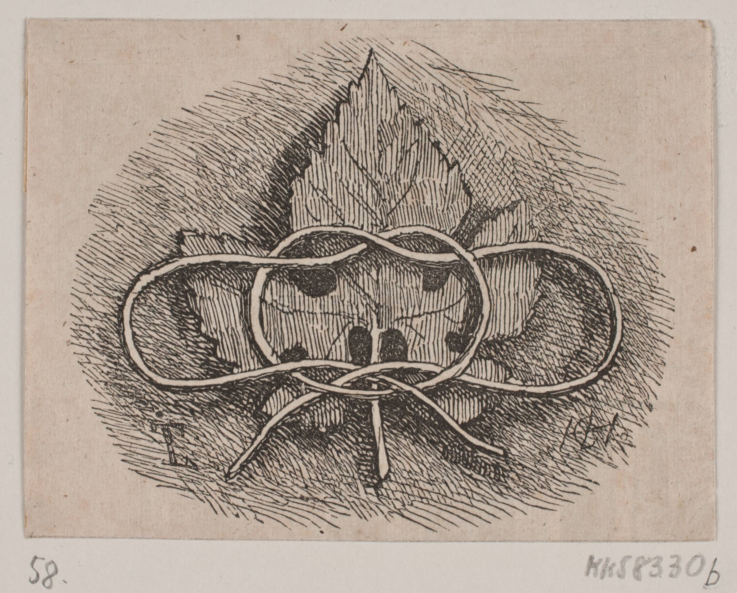 Trådslyngning over et blad, H.C. Henneberg, 1843