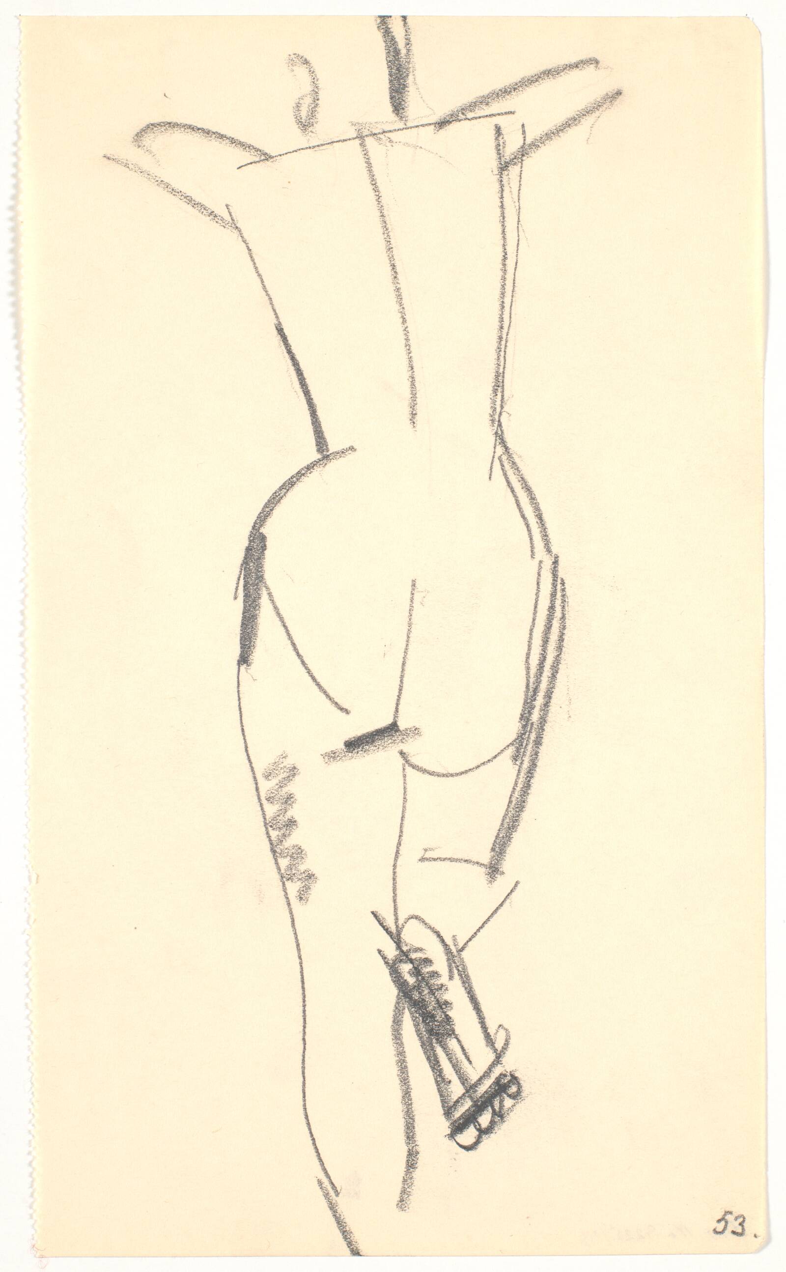 Stående model, set bagfra, Isakson, Karl, 1914-1915