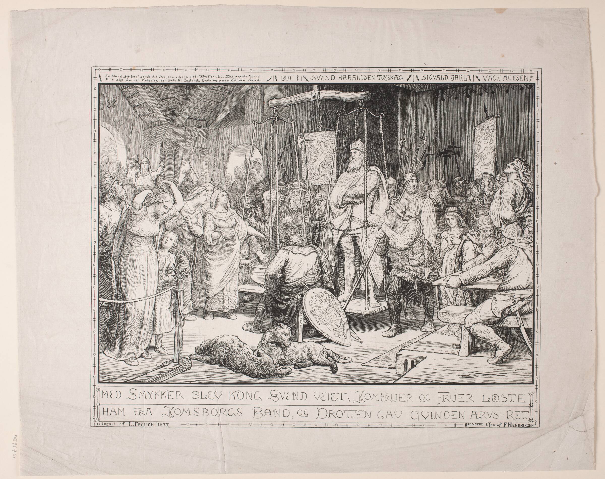Svend Tveskæg løskøbes, F. Hendriksen, 1877