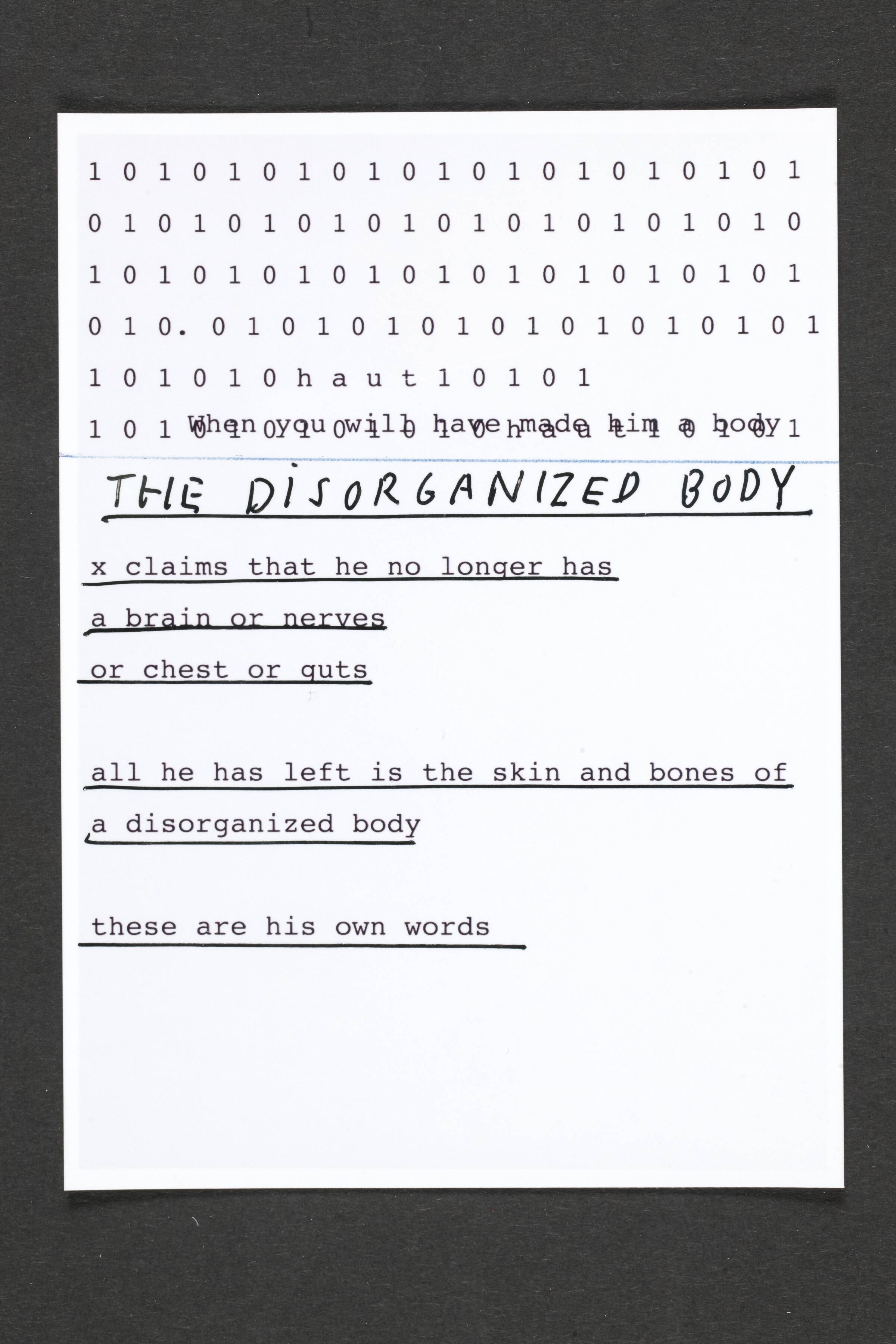 How do I make myself a body (7), Henrik Olesen, 2007