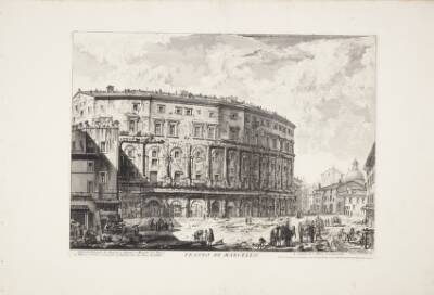 Marcellus' teater sammenbygget med Palazzo Orsini, i det fjerne kuplen på kirken Santa Maria in Campitelli