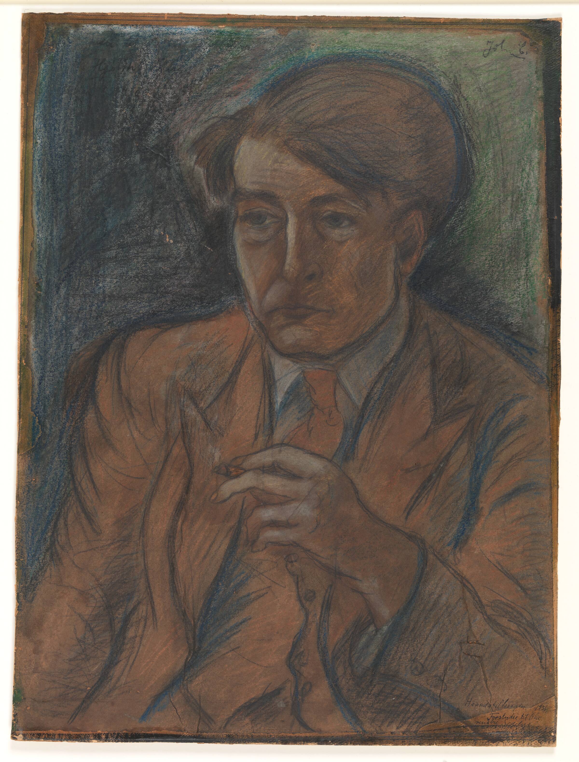 Forstudie til portræt af maleren og grafikeren Søren Hjorth Nielsen, John Christensen, 1936