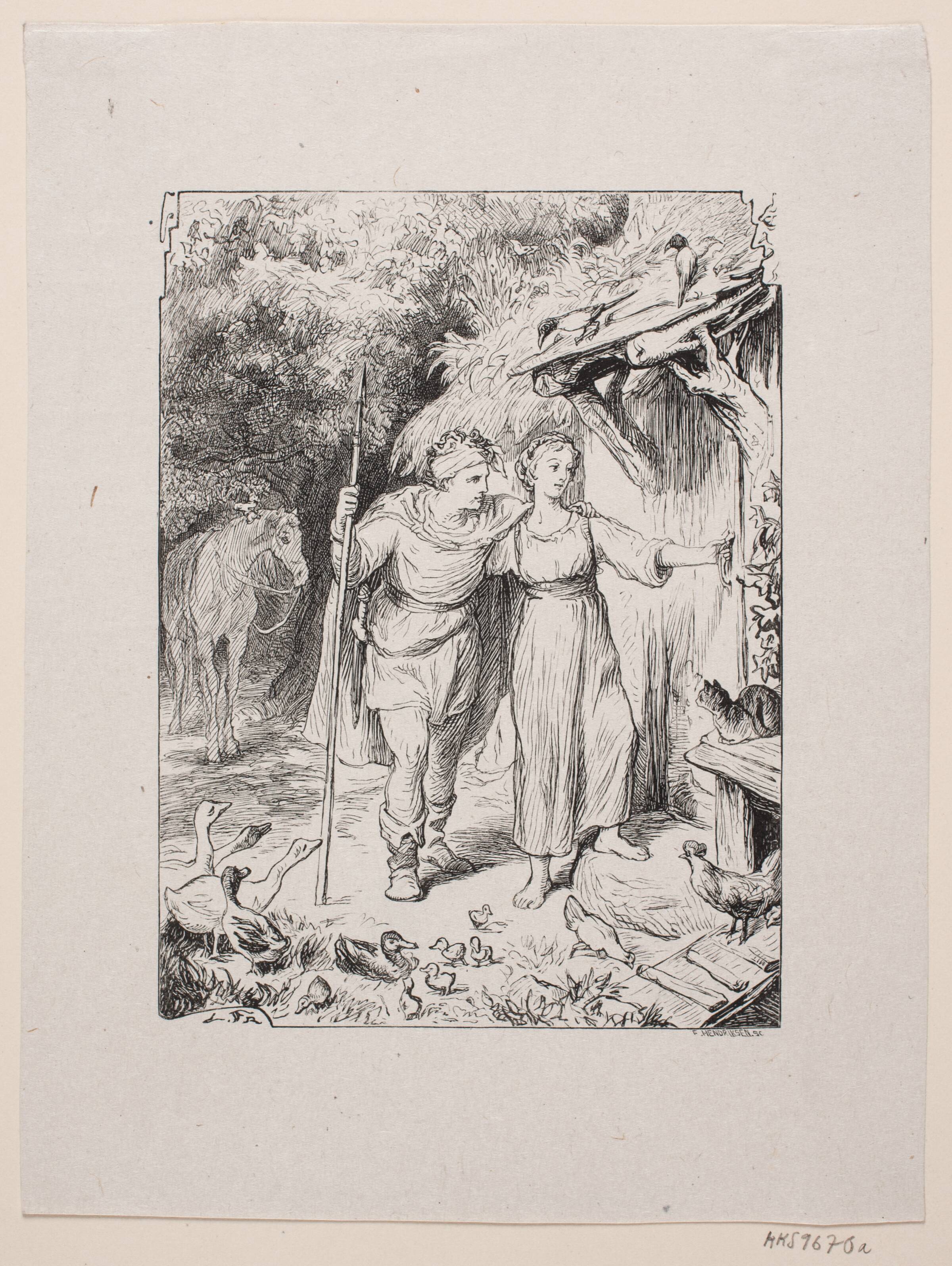 Illustration til "En moders barndomserindringer", F. Hendriksen, 1872