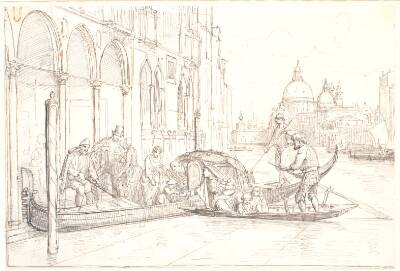 Landstigning ved Canale Grande i Venedig