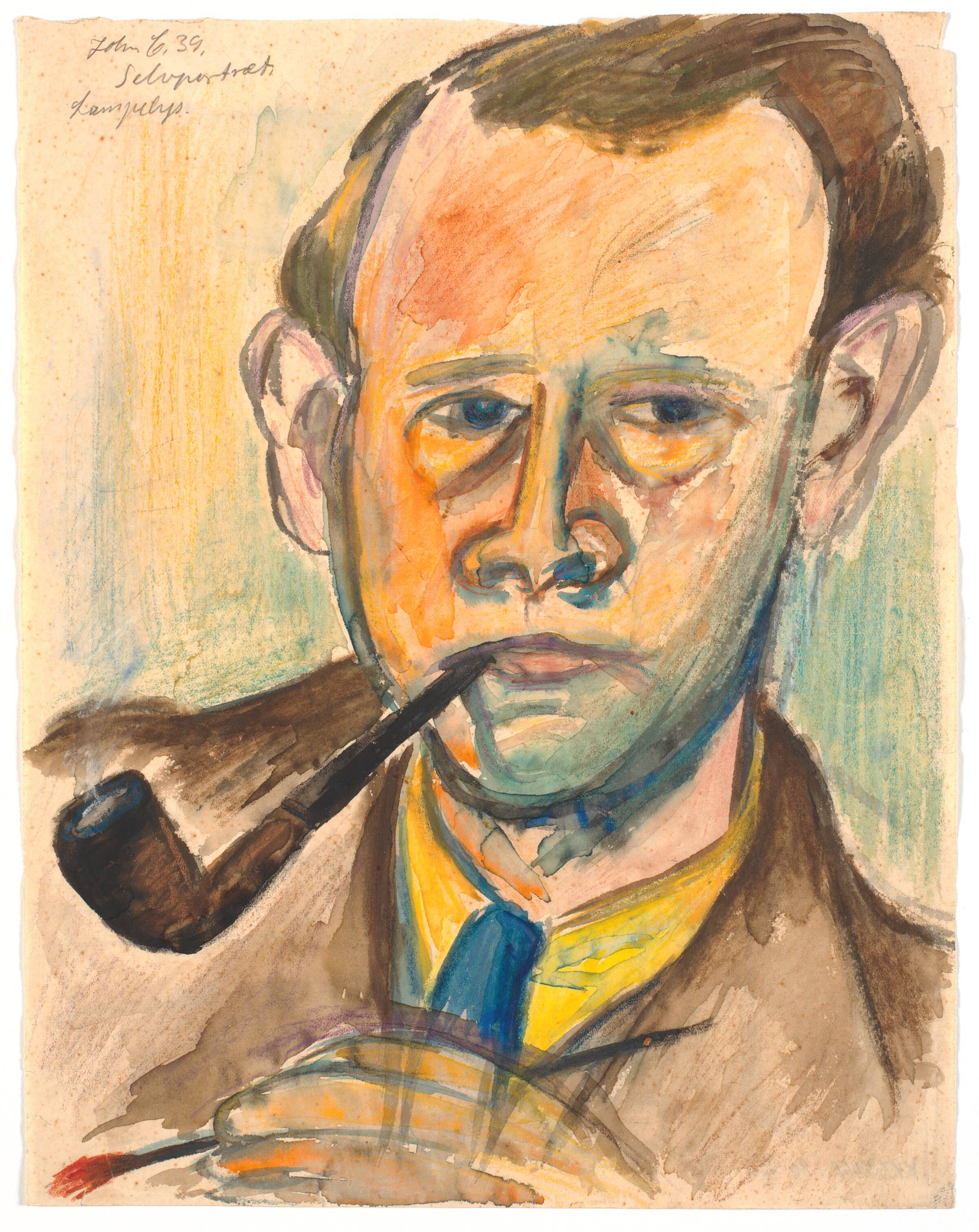 Selvportræt i lampelys, John Christensen, 1939