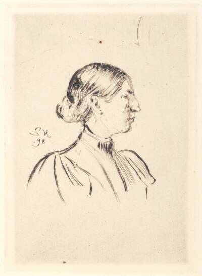 Portræt af Anna Ancher, profil
