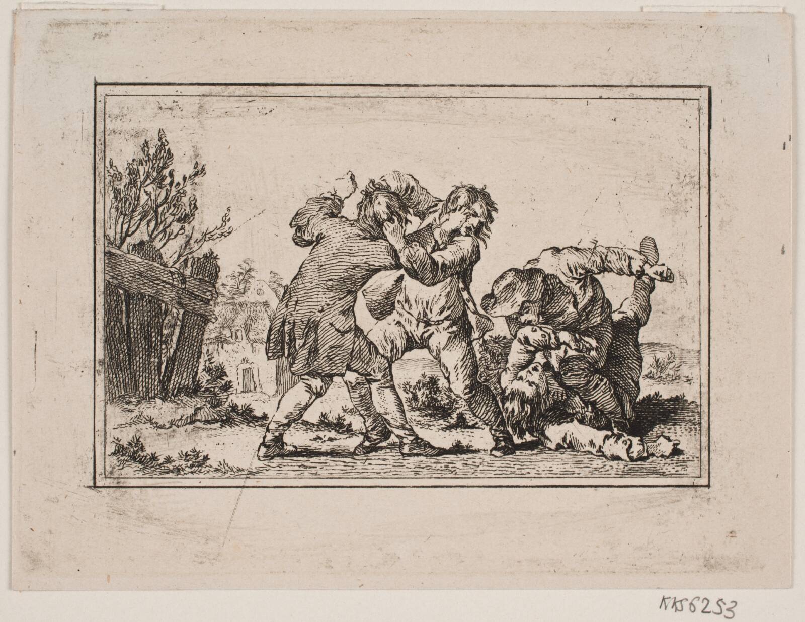 Et bondeslagsmål, Georg Haas, 1751-1817