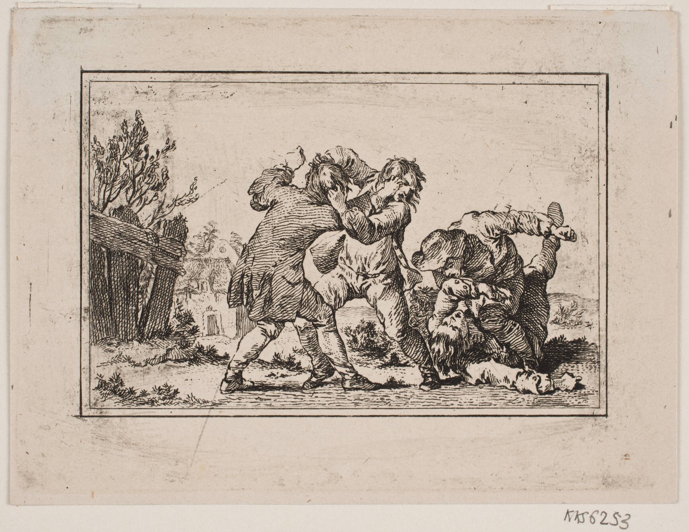 Et bondeslagsmål, Georg Haas, 1751-1817