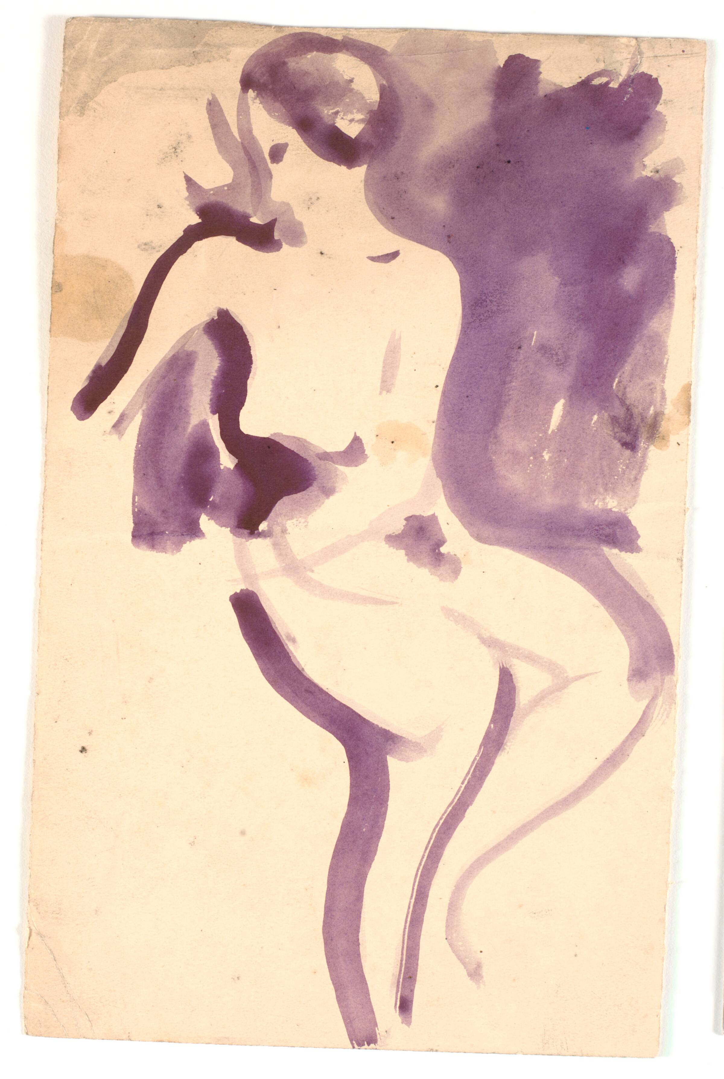 Nøgen, siddende kvindelig model, Isakson, Karl, 1905-1907