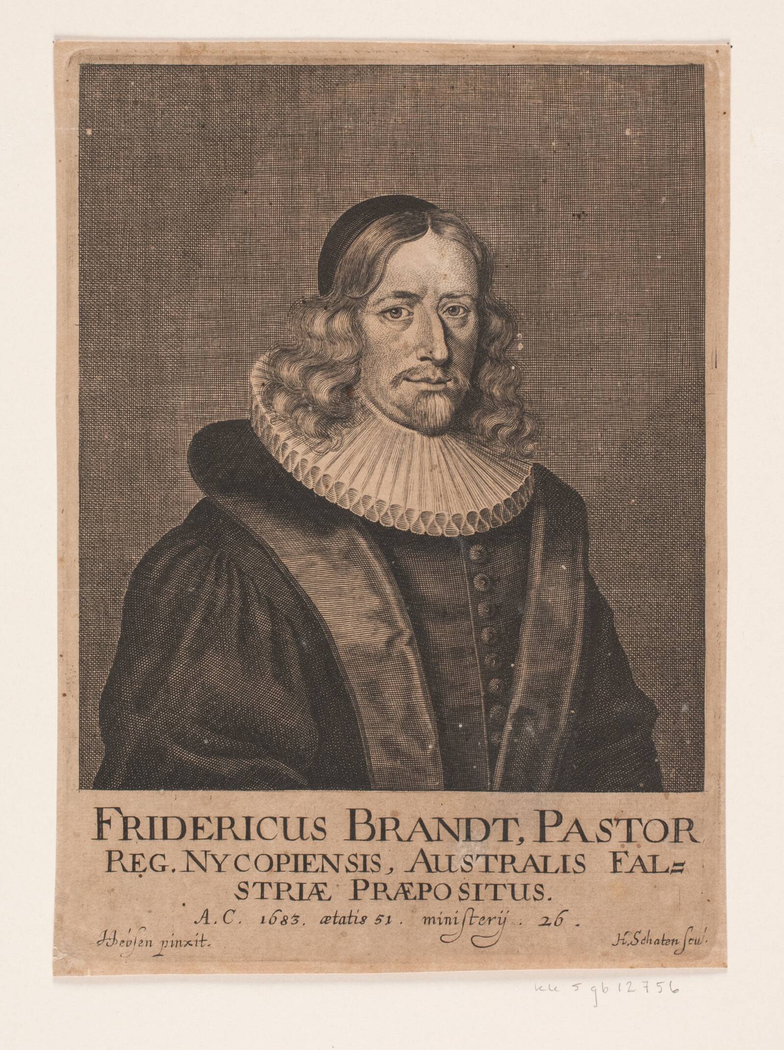 Pastor Frederik Brandt, Hubert Schaten, 1683