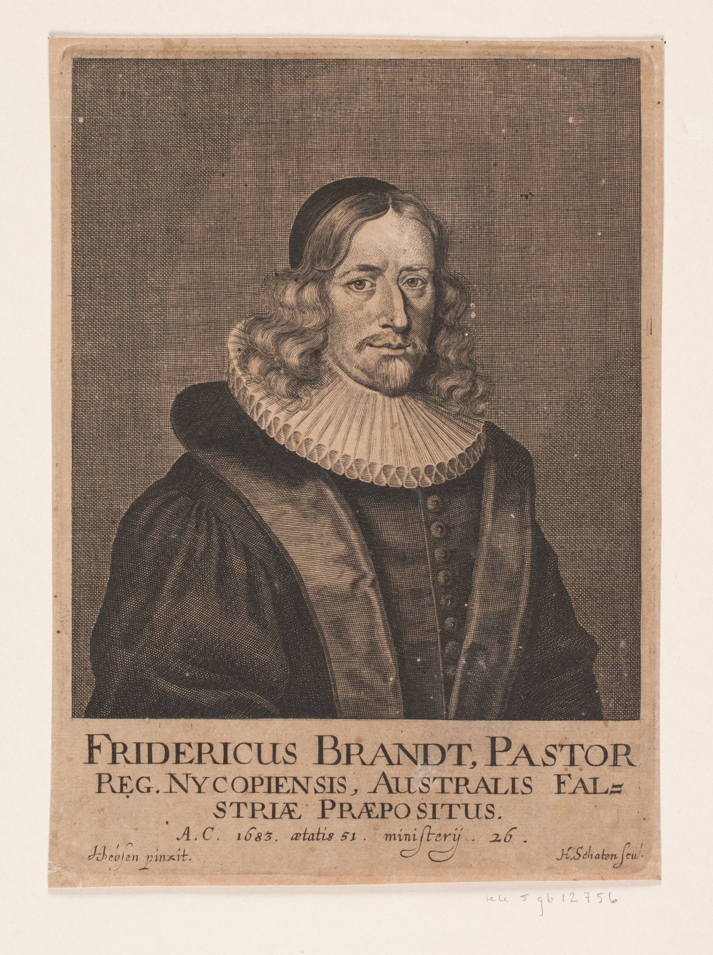 Pastor Frederik Brandt, Hubert Schaten, 1683