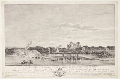 Udsigt over Château de Madrid og Pavillon de Bagatelle (Vue du Chateau de Madrid et du Pavillon de Bagatelle pres de Paris)