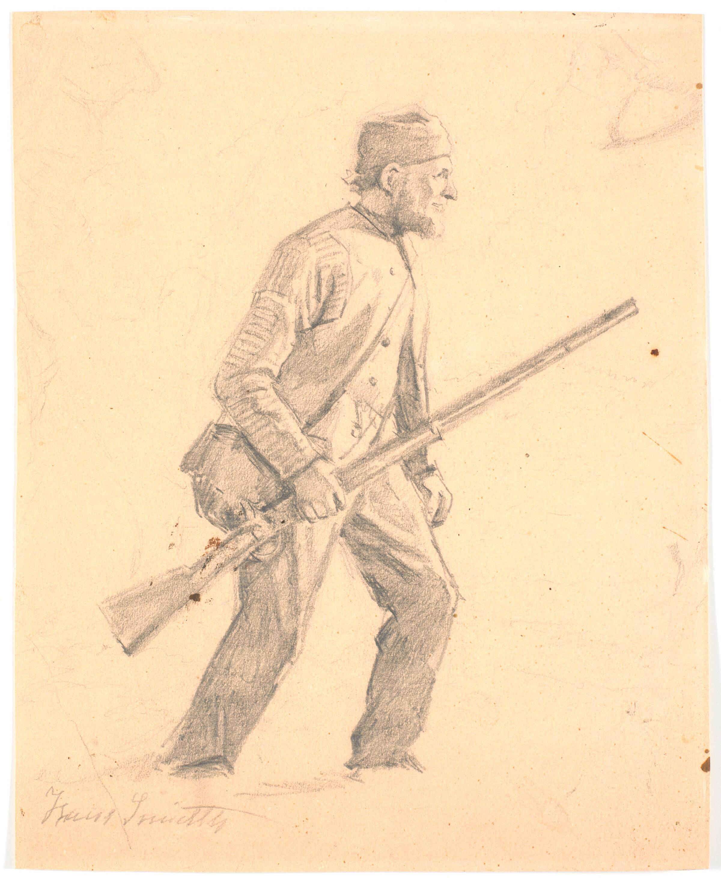 Krybskytte, studie, Hans Smidth, 1839-1917