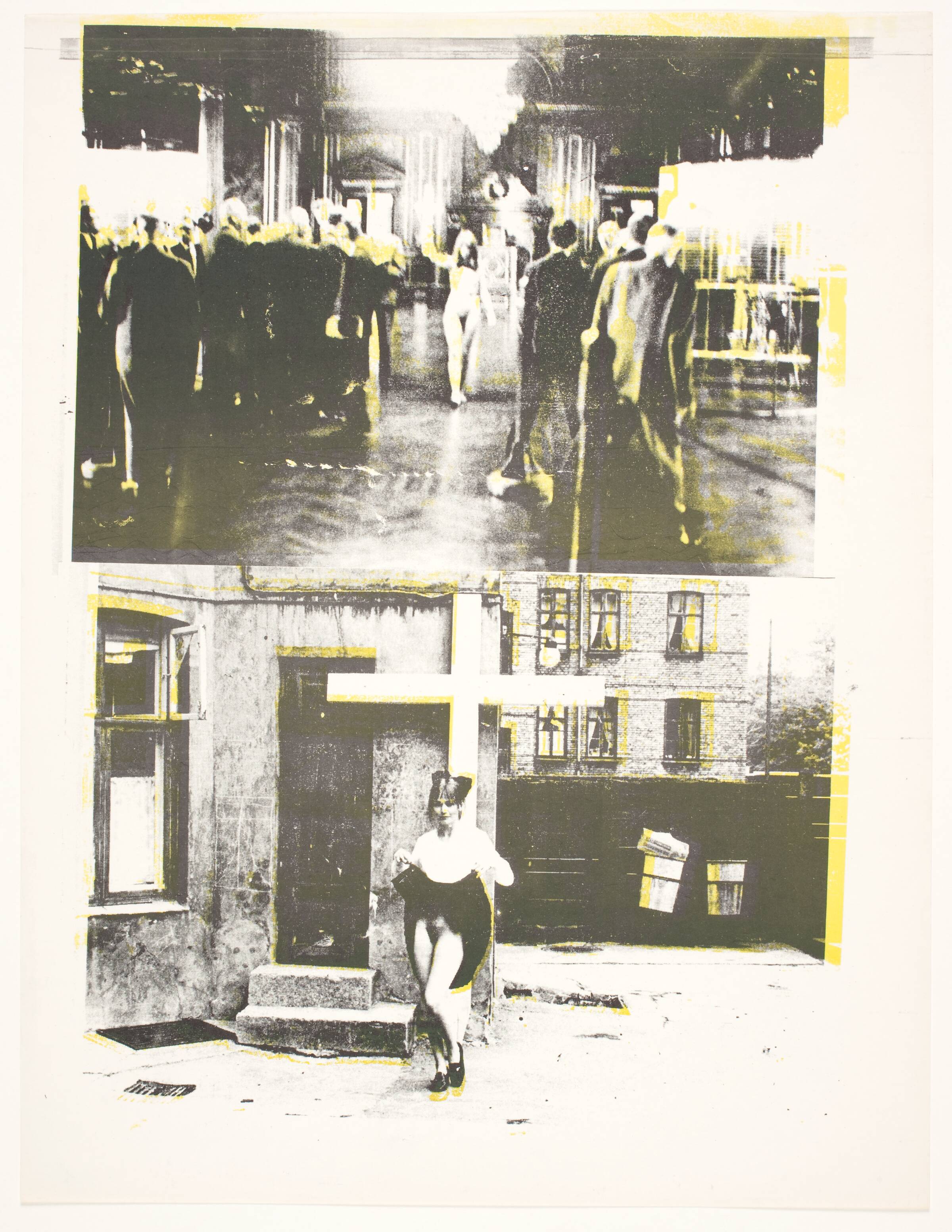Dobbeltbillede fra serien "Den kvindelige Kristus"., Lene Adler Petersen, 1969