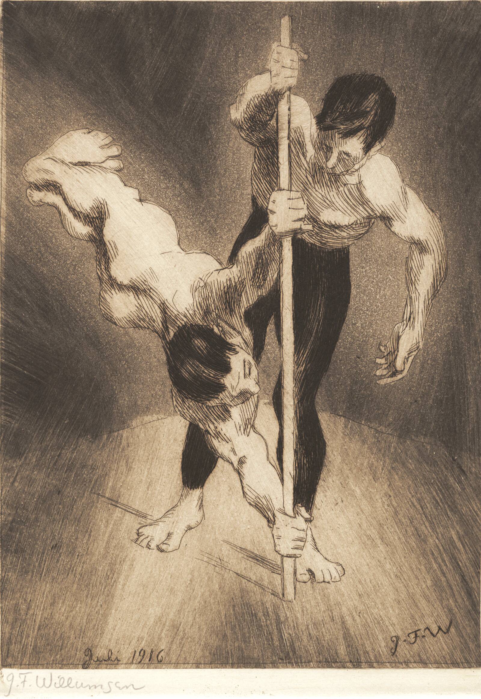 De to atleter, J.F. Willumsen, 1916
