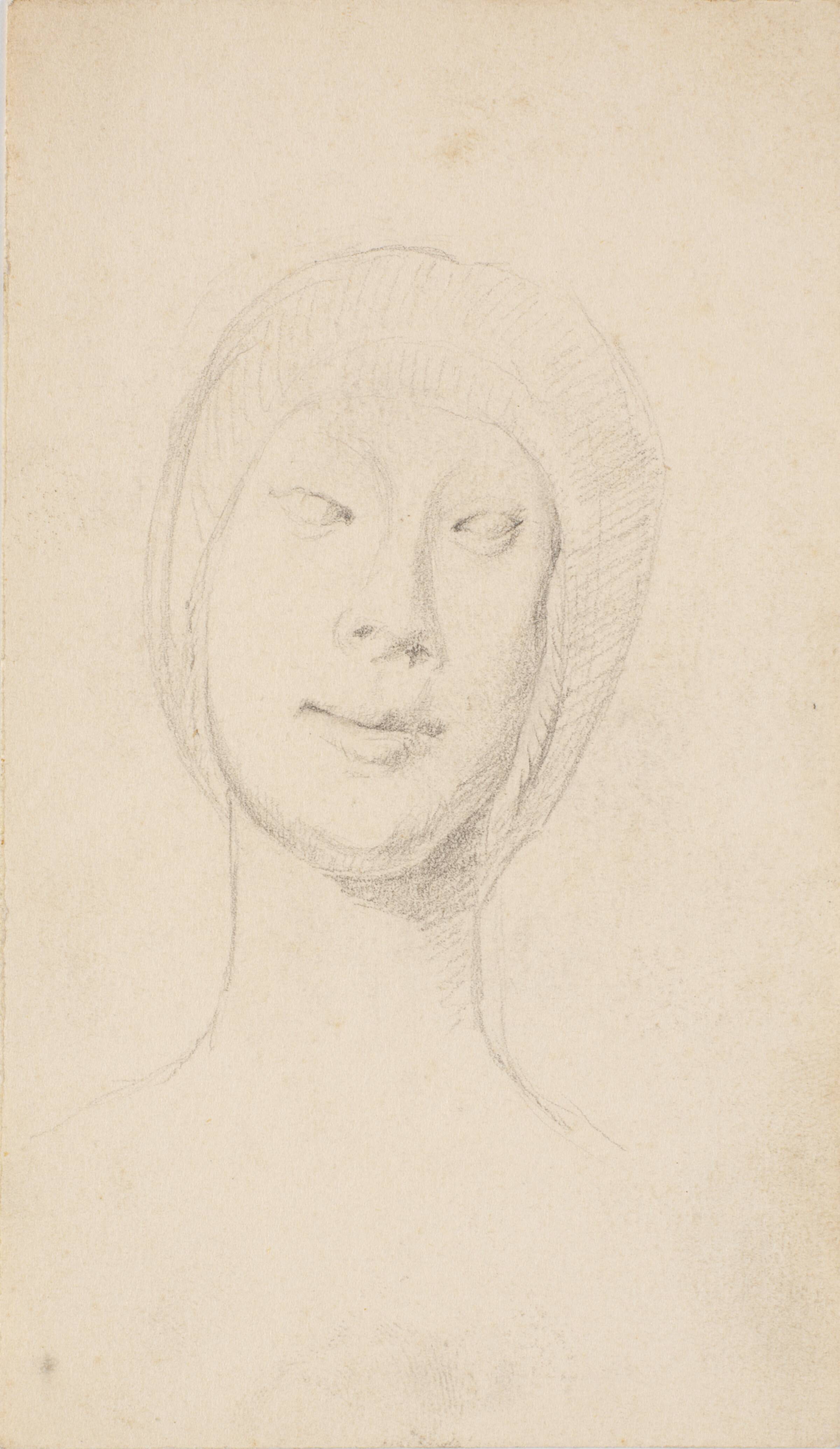 Studie efter Francesco Lauranas buste af Eleonora d'Aragona i museet i Palermo. En face, L.A. Ring, 1893-1895