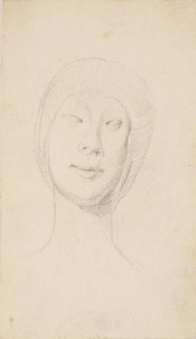 Studie efter Francesco Lauranas buste af Eleonora d'Aragona i museet i Palermo. En face