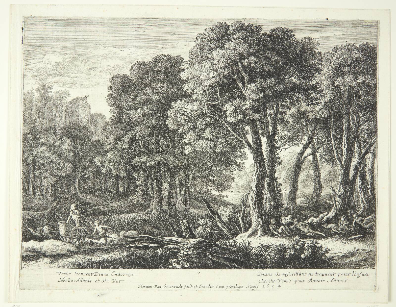 Venus bortfører Adonis, Herman van Swanevelt, 1654